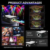 Lampu Panggung Pesta DJ Disko KTV Bar 100V 240V dengan Kontrol Suara OEM ODM, Motor Ganda dari Aluminium Alloy + Pemindaian Pola Laser Merah Hijau