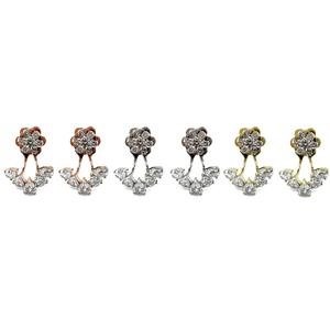 Joyería Vintage Hábil Mejor Calidad 18K Oro Amarillo Sólido Diamante Natural Forma Redonda Bling Stud Pendiente para Mujer - Product Image 4