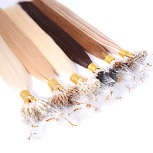 100% натуральные человеческие волосы для наращивания, оптовая продажа, шиньоны с микропетлями, вьющиеся, вьющиеся волосы для наращивания с микрозвеньями - Product Image 3