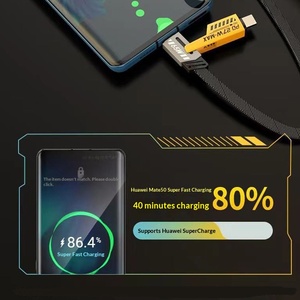 Câble de charge rapide USB Type-C 4 en 1 6A, double <span class=keywords><strong>port</strong></span> PD65W pour iPhone 15, tablette, appareil photo, Interstellar War - Product Image 4
