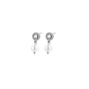 Amy Amy <b>Pearl</b> <b>Earrings</b> 925 <b>Silver</b> Faux <b>Pearl</b> Drop Studs Classic Women's Jewelry White Round Shape Everyday Wear - Product Image 1