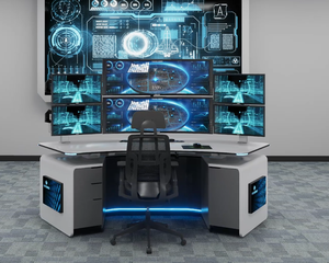 <span class=keywords><strong>Console</strong></span> intelligente de salle de commande au design moderne personnalisée Mobilier d'affaires Consoles de centre de commande ergonomiques pour atelier centre commercial - Product Image 2