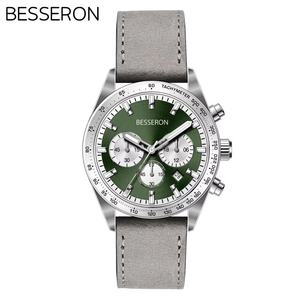 Relojes de Cuarzo Cronógrafo de Acero Inoxidable de Estilo Lujoso para Hombre, Correa de Cuero de 22 mm, Diámetro de Esfera de 42 mm, Logotipo Personalizado, Moda Ejecutiva - Product Image 2