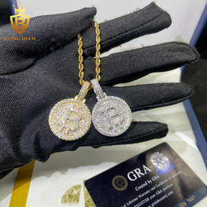 Heiß Verkaufter Moissanit-Anhänger mit GRA im Hip-Hop-Stil, 925er Silber VVS1 Iced-Out Moissanit-Anhänger, Edelschmuck, besteht den Diamanttester - Product Image 1