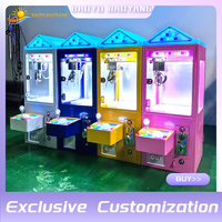 Mini machine d'arcade à griffes personnalisable, pour jouets en peluche, à monnayeur, usage intérieur, tension universelle, garantie 1 an, en plastique, vente en gros usine