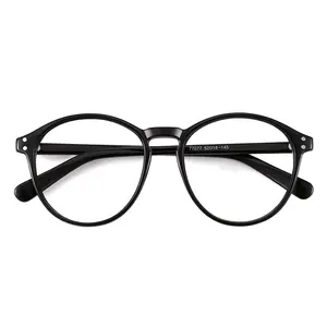 FANXUN TY183 Slim Reading Glasses Full Frame Anti-Blue Plain Plain Mirror Retro Round Frame With Black PC Material