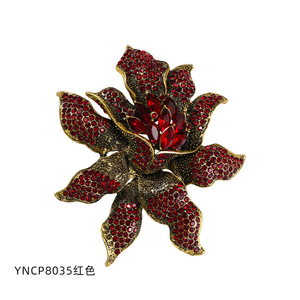 XILIANGFEIZI Novo Broche de Flor Grande em Liga com Strass, Acessório de Moda com Pétalas de Cristal para Casacos Femininos - Product Image 6