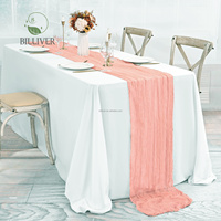 Chemin de table en gaze de coton vert sauge, style bohème rustique, aspect lin, pour la décoration de mariage, de Thanksgiving et de fêtes
