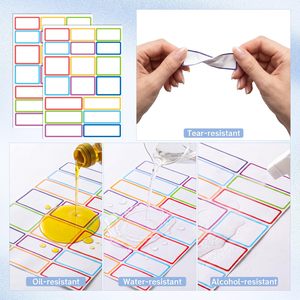 Étiquettes rectangulaires amovibles, 6 couleurs, 540 pièces, autocollants auto-adhésifs résistants à l'eau et à l'huile, pour conteneurs alimentaires, rangement en classe - Product Image 5