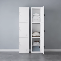 Casier de rangement autoportant en acier thermolaqué - Armoire métallique antirouille et résistante aux rayures pour appartement et chambre