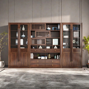 Armadietto da ufficio moderno in stile cinese, armadietto da esposizione Zen in legno massello, - Product Image 4