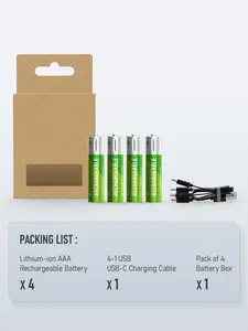 Vendita calda 1.5v Aaa batteria al litio 900mwh batterie ricaricabili Usb agli ioni di litio per uso domestico