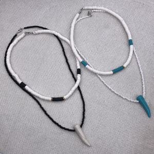 Moda exageración collar de piedra Natural arroz cuenta turquesa cuerno colgante collar joyería hecha a mano para mujeres Uionen 740 - Product Image 4