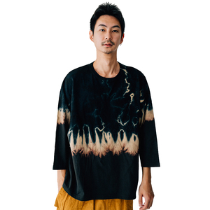 Naranja de gran tamaño personalizado Puff estampado Tie Dye Japón camiseta Manufacturterd - Product Image 1