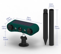 Dispositivo Repelente de Ratones y Ratillas Ultrasónico Nocturno con Sensor Infrarrojo Solar IP55, Repelente de Animales Salvajes para Jardín Exterior