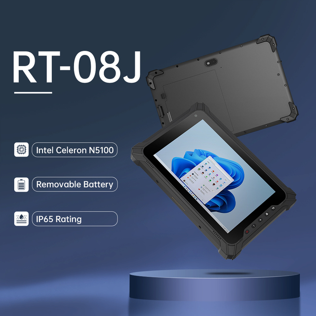 New Rugged Windows Tablet RT08J 8" Windows 11 Pro 8GB+128GB Tough 700nits Sunlight Readable Wi-Fi Intel N5100 Industrial Tablet