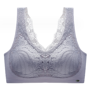 Soutien-gorge en dentelle confortable pour femme, adhésif, sans couture, respirant, sans armatures, pour grandes poitrines, utilisation sportive, avec rallonges de soutien-gorge - Product Image 3