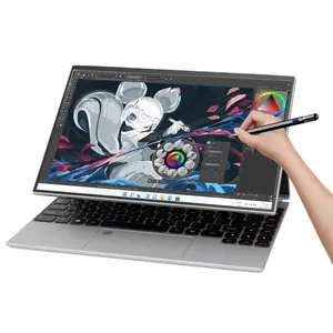 Alta calidad 14 pulgadas Yoga Slim Rgb Teclado retroiluminado Notebook Intel N95 Windows 10 16Gb Ram 2 en 1 Tablet Computadora portátil