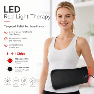 Appareil de luminothérapie rouge personnalisé IBN, LED infrarouge proche 880nm, soulagement de la douleur à la main, coussinets double face, gants pour doigts et poignets - Product Image 3