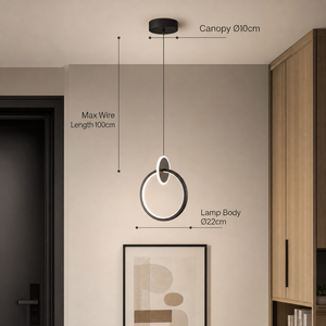 Lampe suspendue moderne en métal et acrylique, LED tricolore, hauteur réglable, pour salle à manger, chambre à coucher, décoration intérieure, 14W - Product Image 3