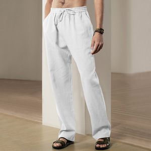 <span class=keywords><strong>Pantaloni</strong></span> Casual a gamba dritta con Logo personalizzato di ultima generazione <span class=keywords><strong>pantaloni</strong></span> in <span class=keywords><strong>pigiama</strong></span> di <span class=keywords><strong>cotone</strong></span> 100% <span class=keywords><strong>cotone</strong></span> e lino <span class=keywords><strong>pantaloni</strong></span> larghi da <span class=keywords><strong>uomo</strong></span> - Product Image 4