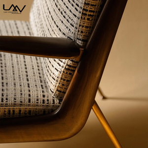 Design moderno Villa soggiorno di lusso per il tempo libero <span class=keywords><strong>sedia</strong></span> Hotel camera da letto struttura in legno tessuto per il tempo libero imbottito <span class=keywords><strong>sedia</strong></span> mobili - Product Image 5