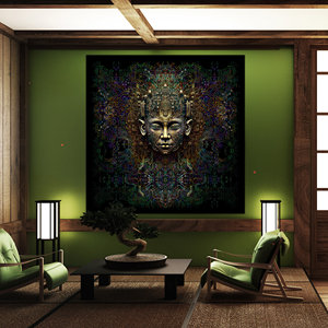 Tapisserie psychédélique bouddha peinture Religion indien hindouisme Art décor 3D vif imprimé Trippy tapisserie <span class=keywords><strong>tenture</strong></span> murale - Product Image 3