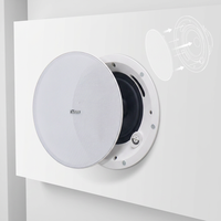 Haut-parleur de plafond encastré coaxial Hi-Fi Thinuna GS-6CT avec grille magnétique et tweeter rotatif, système PA 100V/70V/8Ω