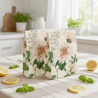 Luxus-Shop Logo Bedruckte Blumen-Geschenkverpackungstasche mit Baumwollseil-Griffen Große Geschenktasche für Boutiquen
