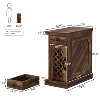 Mesa Auxiliar Tribesigns para Sala de Estar, Dormitorio y Oficina, Mesa Auxiliar con Puerta y Cajón de Almacenamiento, Mesa de Noche Rústica