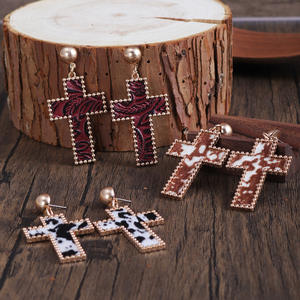 Pendientes de Cruz <span class=keywords><strong>para</strong></span> <span class=keywords><strong>Mujer</strong></span>, Oro y Plata, Joyería Cristiana Hipoalergénica, Sin Níquel, Regalos Religiosos de Confirmación, Venta al Por Mayor - Product Image 3