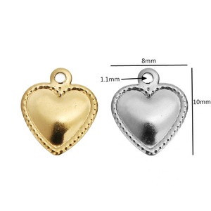 Pendentif en forme de cœur en acier inoxydable, plaqué or et argent, pour la fabrication de colliers, accessoires de bijoux DIY, 20mm - Product Image 2
