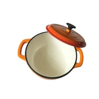 Olla Holandesa de Esmalte de Alta Calidad, Ollas y Sartenes Naranjas, Utensilios de Cocina de Hierro Fundido