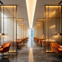 Cloison décorative en métal de luxe avec finition miroir en acier inoxydable pour salon moderne et hall d'hôtel
