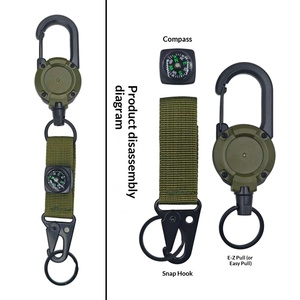 Clip de sac à dos noir élégant à boucle télescopique automatique compacte et facile à utiliser pour porte-clés et applications quotidiennes en extérieur - Product Image 3