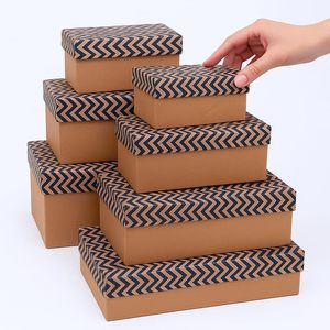 YOHO YH008 Kraft Terrazzo Design Juego <span class=keywords><strong>de</strong></span> cajas anidadas <span class=keywords><strong>de</strong></span> 10 piezas Tapas Tamaños surtidos Cinta <span class=keywords><strong>de</strong></span> material reciclado resistente para regalos - Product Image 6