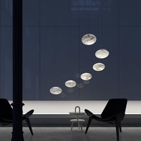 Lustre LED ovale moderne et élégant en albâtre espagnol de style nordique pour villa, table à manger, salon, luminaire domestique
