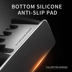 Aiguiseur de couteaux et de ciseaux manuel 4-en-1, restaure la tranchance des lames, boîtier en acier inoxydable, base antidérapante - Product Image 4