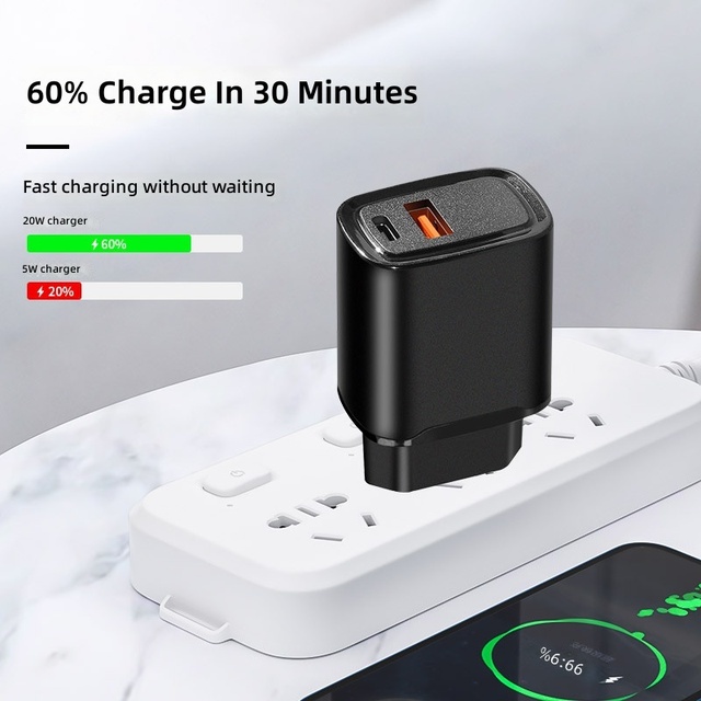 EU-Standard Certified 30W USB-A & Type-C Charging Cradle for Laptop and Phone with Fast Charging