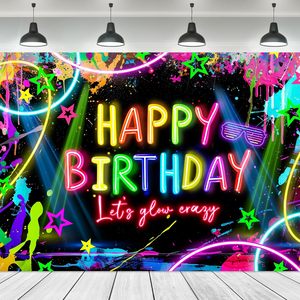 Fondo <span class=keywords><strong>de</strong></span> Neón para Banner <span class=keywords><strong>de</strong></span> <span class=keywords><strong>Feliz</strong></span> <span class=keywords><strong>Cumpleaños</strong></span>, Decoración para Baby Shower, Globos Coloridos, Luces, Banner <span class=keywords><strong>de</strong></span> Pared <span class=keywords><strong>de</strong></span> Ladrillo para Recién Nacidos - Product Image 6