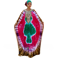 Kaftan Africain Ethnique Élégant Rayonne Teinte à la Main Couleurs Rapides Tissu Loose Corde Libre Automne Plus Size Toutes Saisons-Été Hiver
