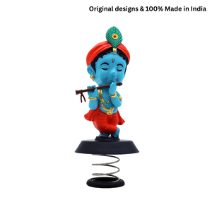 Dhyana Bansidhar - Ídolo de Krishna Azul para el Tablero del Coche y el Templo del Hogar, Flauta Decorativa Kanha, Pieza Decorativa de Funspring Plastics - Product Image 1