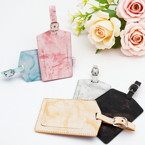 Porta Tarjetas de Embarque de Cuero PU de Lujo con Diseño de Mármol, Personalizable, Multicolor, Resistente al Agua, Etiqueta para Equipaje - Product Image 1