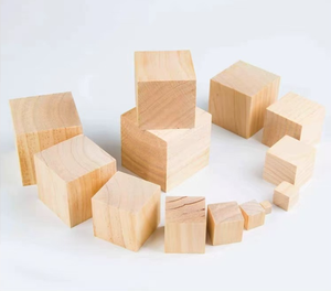 Chưa hoàn thành vuông sồi gỗ khối tự nhiên DIY khối gỗ phụ kiện đồ chơi cho trẻ em đánh bóng kỹ thuật - Product Image 4