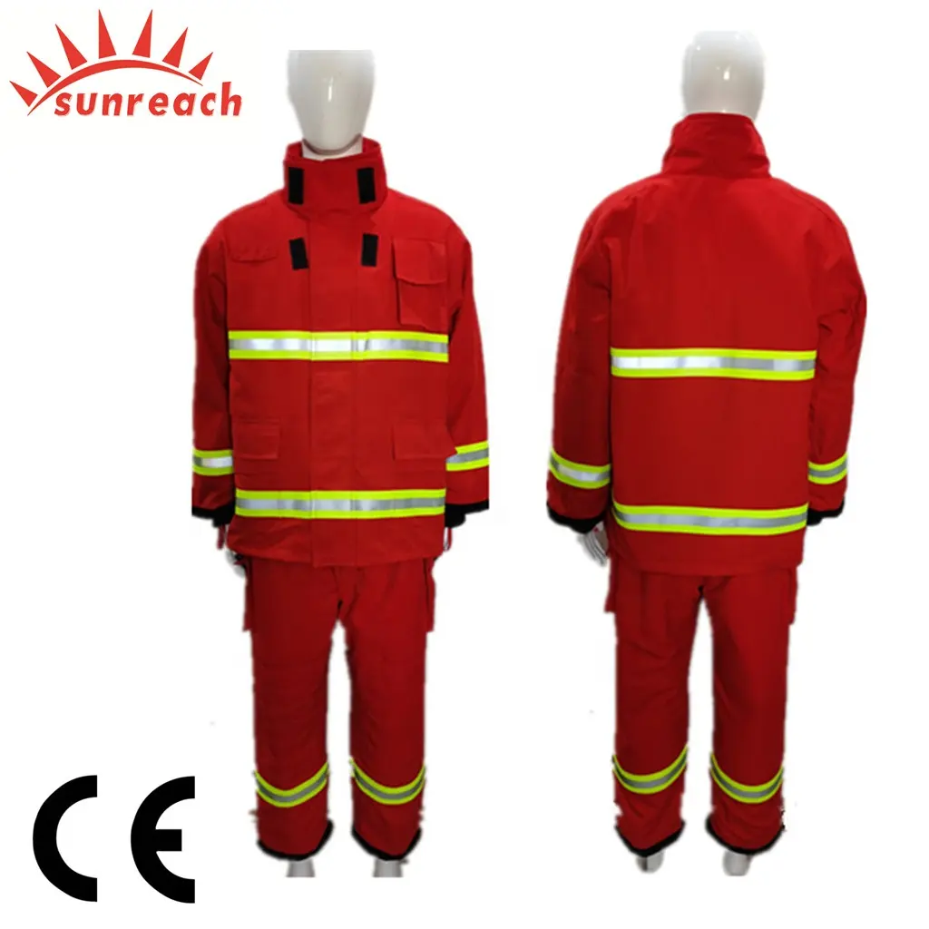 NFPA 1971 — combinaison de pompier rouge résistante à la chaleur, combinaison
