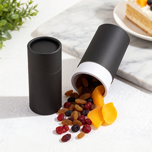 Scatole Cilindriche in Cartone Riciclabile Nero Personalizzate per Alimenti, Caramelle, Caffè, Tè, Confezioni in Tubo di Carta - Product Image 2