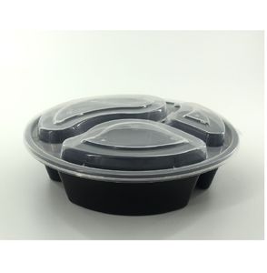 HACAMY - Recipientes Desechables de Plástico PP para Alimentos con 3 Compartimentos y Tapas Herméticas, Recipientes a Prueba de Fugas para Preparación de Comidas - Product Image 6