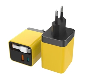 New 2 Cổng 65W Điện Thoại Siêu Nhanh Sạc Du Lịch Phổ Sạc Adapter Chúng Tôi Cắm Với Có Thể Thu Vào Loại C Cáp - Product Image 4