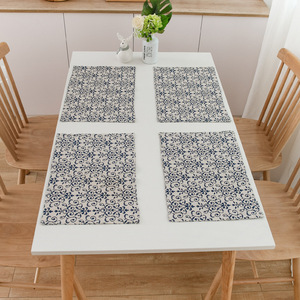 Set de table en porcelaine bleue et blanche, style chinois, <span class=keywords><strong>nappe</strong></span> en coton et lin épaisse résistante à la chaleur - Product Image 4