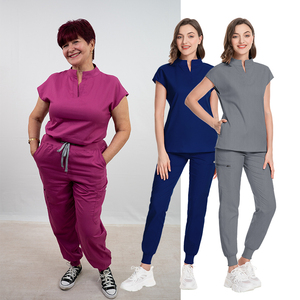 편안하고 통기성 컬러 맞춤형 병원 간호 스크럽 외과 유니폼 세트 미용 및 미용실 스크럽 유니폼 세트 - Product Image 1